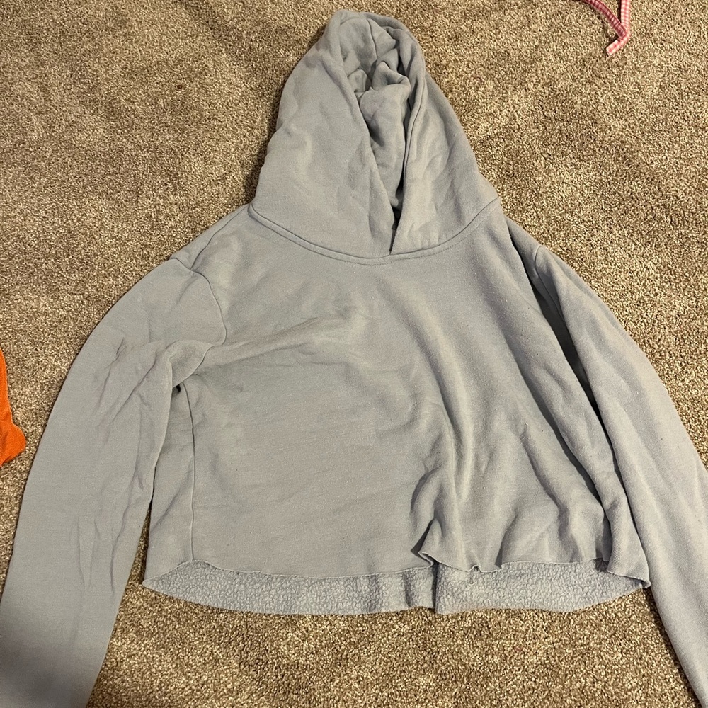 Light blue cropped Brandy Melville hoodie